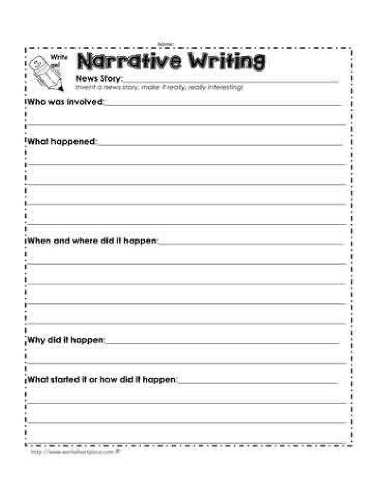 Narrative Writing Worksheet F | PDF