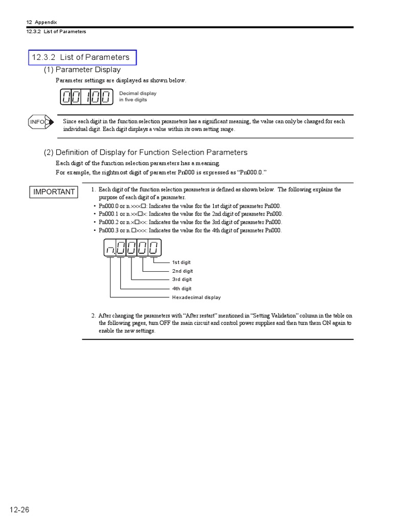 Yaskawa Servo Drive Parameter Guide | PDF | Electric Motor | Computer ...