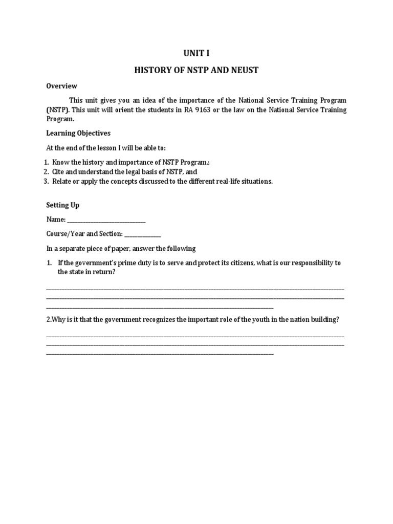 Module in NSTP 1 | PDF | Substance Abuse | Naturalization