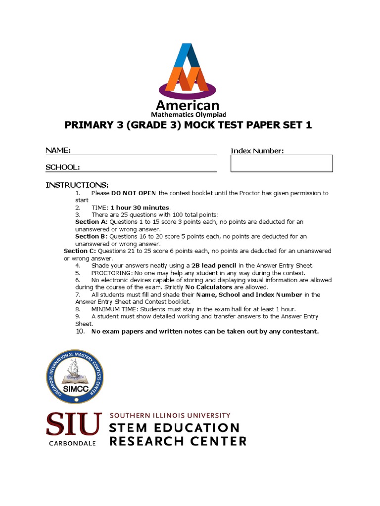 Grade 3 | PDF | Test (Assessment)