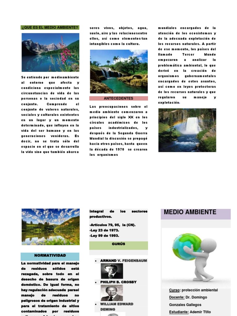Triptico Del Medio Ambiente-Ademir | Descargar gratis PDF | Residuos ...