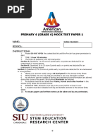 Grade 4 Mock Test Paper Set 1 | PDF | Test (Assessment) | Multiple Choice