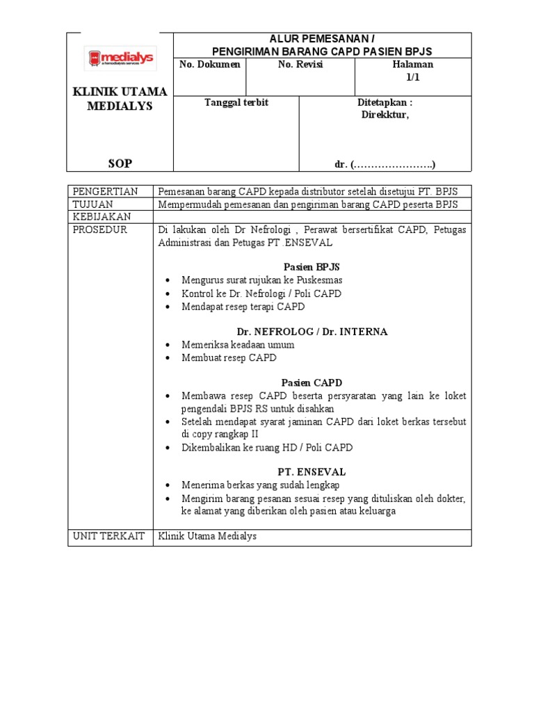 Alur Pengiriman Barang CAPD | PDF