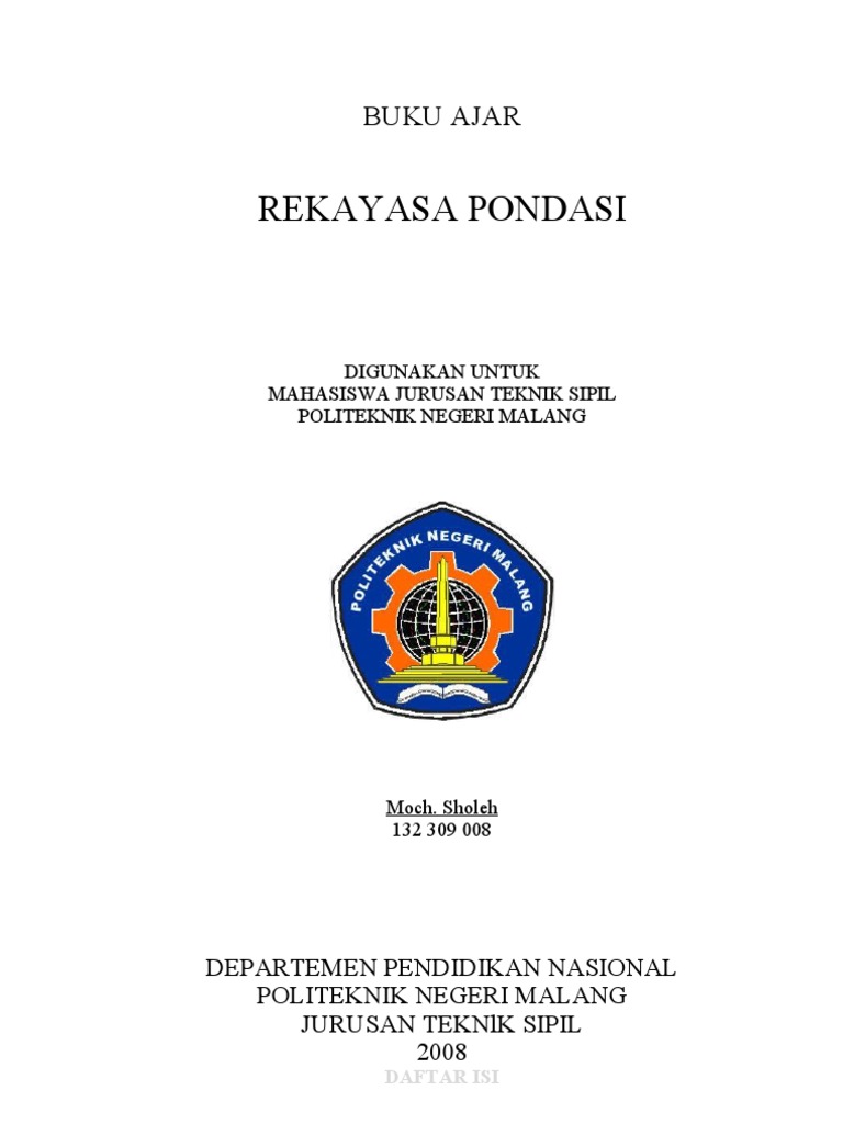 Buku Ajar Rekayasa Pondasi Buku Ajar Rekayasa Pondasi