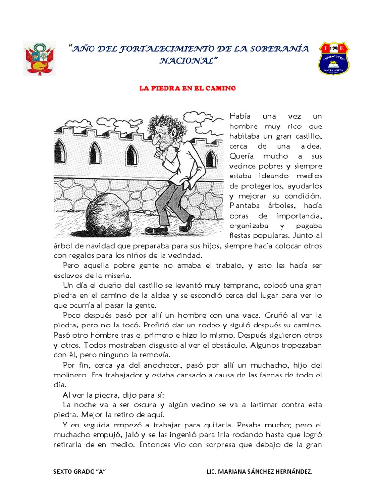 Comprensión Lectora La Piedra En El Camino Pdf