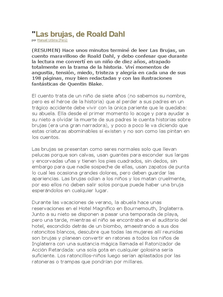 Resumen Libro Las Brujas | PDF | Novela negra, policíaca y suspenso