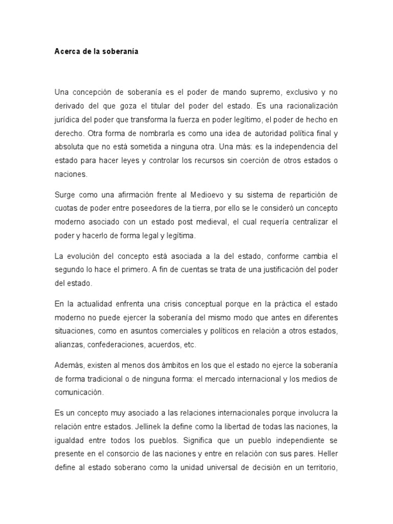 Acerca De La Soberan a PDF
