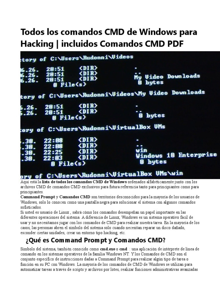 Comandos Windows | PDF