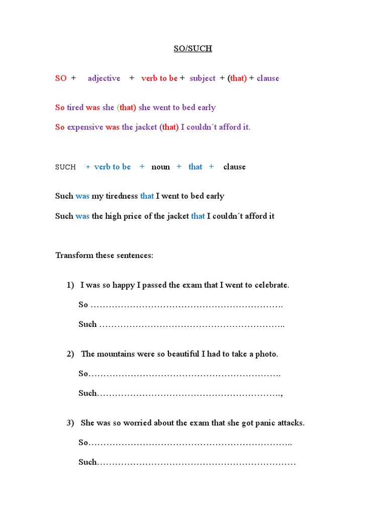 So and Such Inversion | PDF | Language Arts & Discipline | Foreign ...