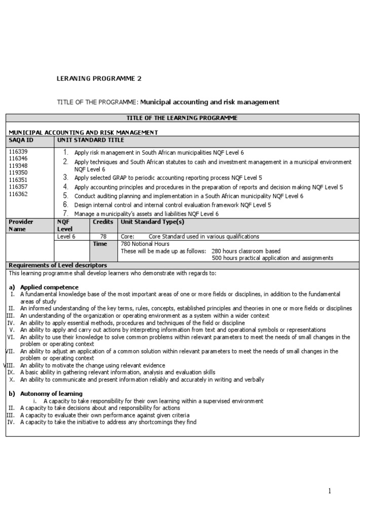Municipal Accounting PDF Risk Risk Management