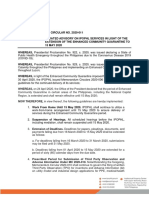 Memorandum Circular No. 2020-011 Updated Advisory On IPOPHL Services in Light of The Extension of The Enhanced Community Quarantine To 15 May 2020