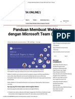 Panduan Membuat Webinar Dengan Microsoft Team (1 Kelas)
