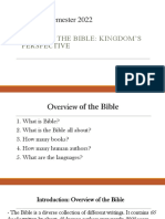 Reading The Bible - Kingdom Perspective