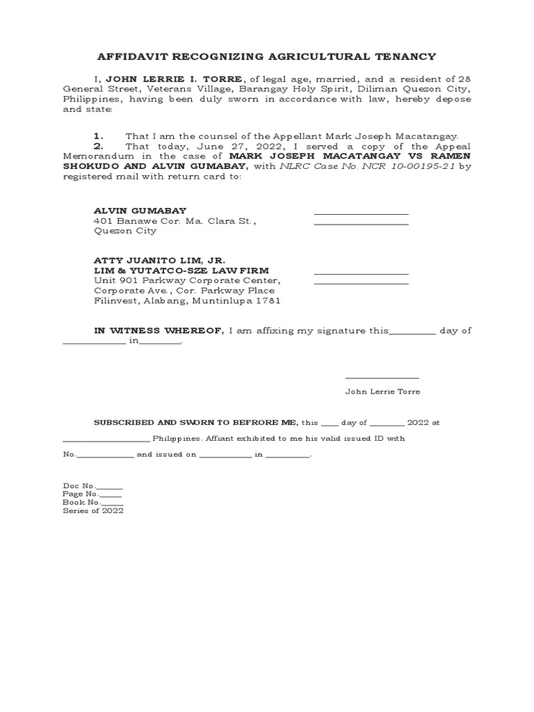 Affidavit of Service PDF