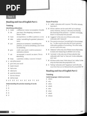 C1 - Advanced - Trainer - 2 - Answer Key | PDF