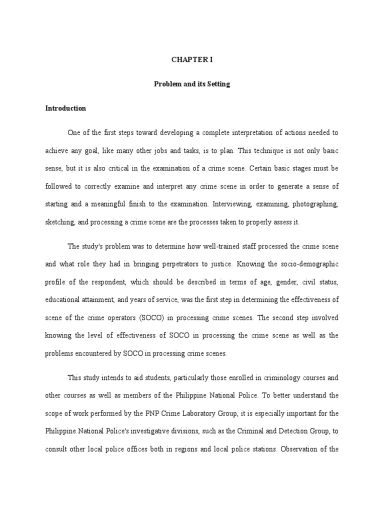 Effectiveness of Scene of The Crime Operative SOCO Edited | PDF | Crime ...