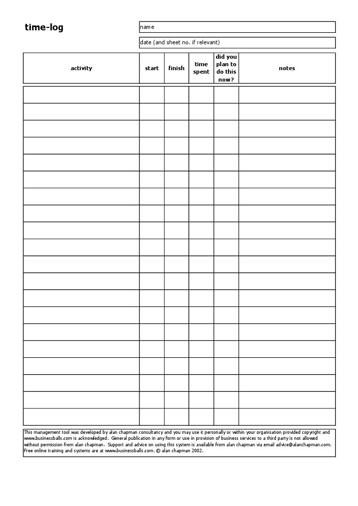 Time Management Time Log | PDF | Government Information | Public Sphere