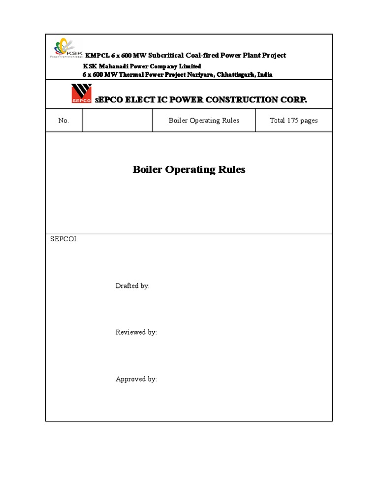Boiler Operating Rules PDF Boiler Fuel Oil