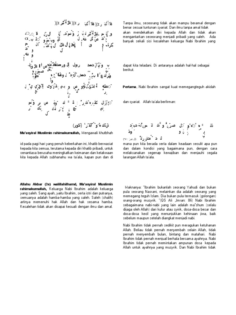 Khutbah idul adha 6 keteladanan keluarga nabi ibrahim pdf