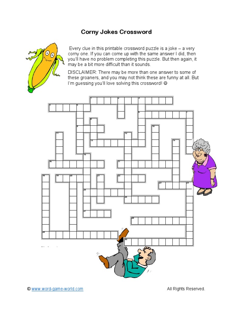 Crossword Puzzle Corny PDF Crossword Puzzles