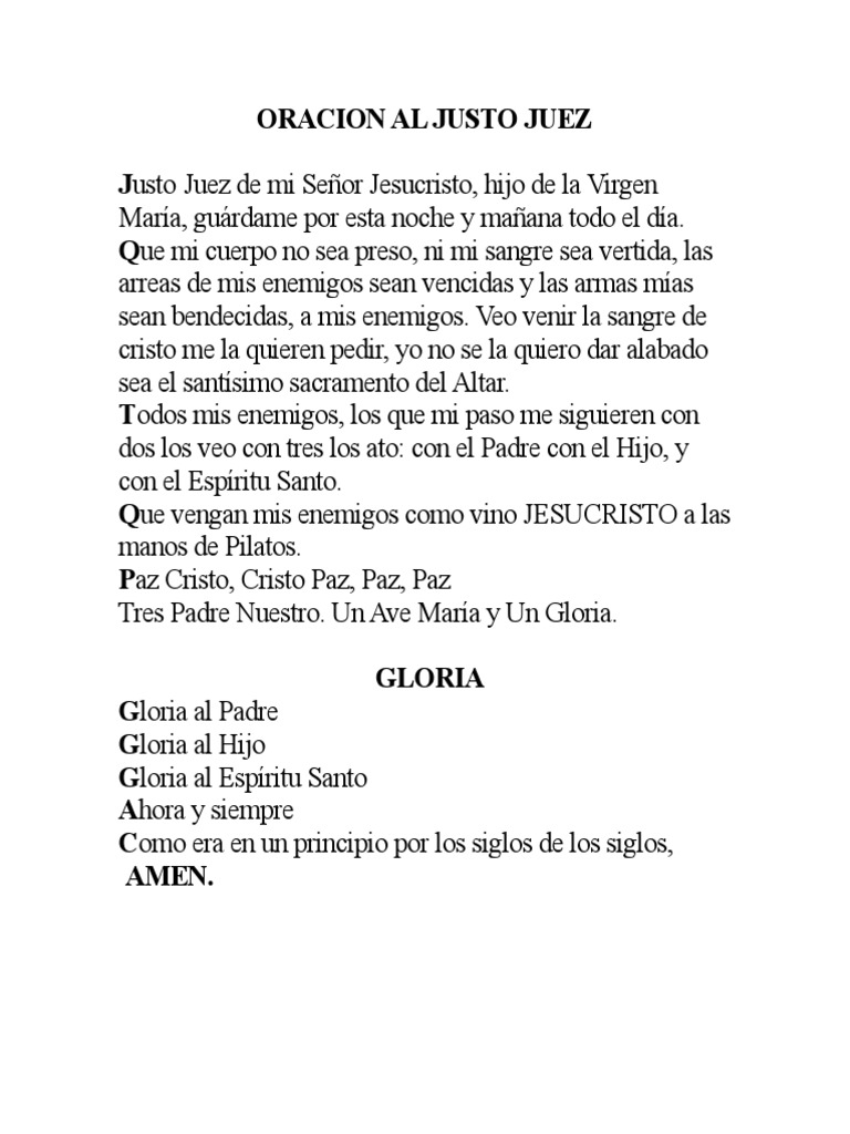 Oración Al Justo Juez: Corta Y Lista Para Imprimir – YWTP