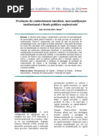 Produção do conhecimento imediato, mercantilização institucional e fundo público sequestrado