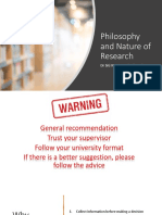 Topic 1 - Philosophy and Nature of Research