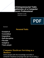 Personal Entrepreneurial Traits and Competencies of A Computer