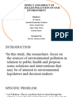 The Effect and Impact of Uncontrolled Pollution On Autosaved