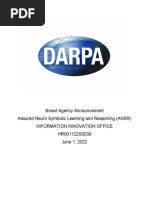 Broad Agency Announcement Assured Neuro Symbolic Learning and Reasoning (ANSR) Information Innovation Office HR001122S0039 June 1, 2022