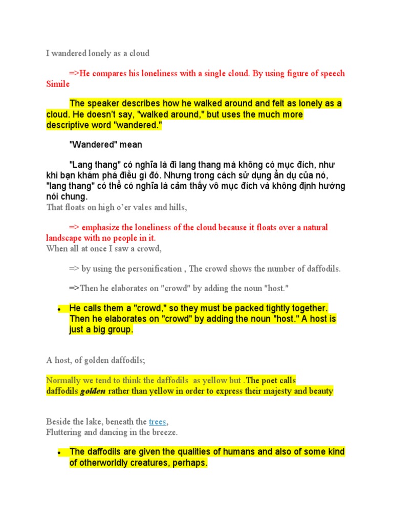 Daffodils Stanza 1,2 PDF Vietnam