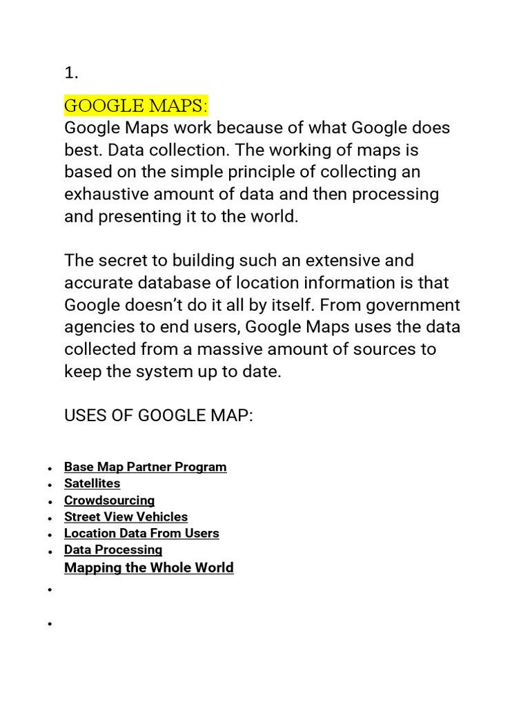 Google Maps:: Mapping The Whole World | PDF