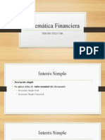 Matemática Financiera: Interés Simple y Descuento