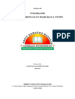 Makalah Toleransi Pada Hari Raya Nyepi