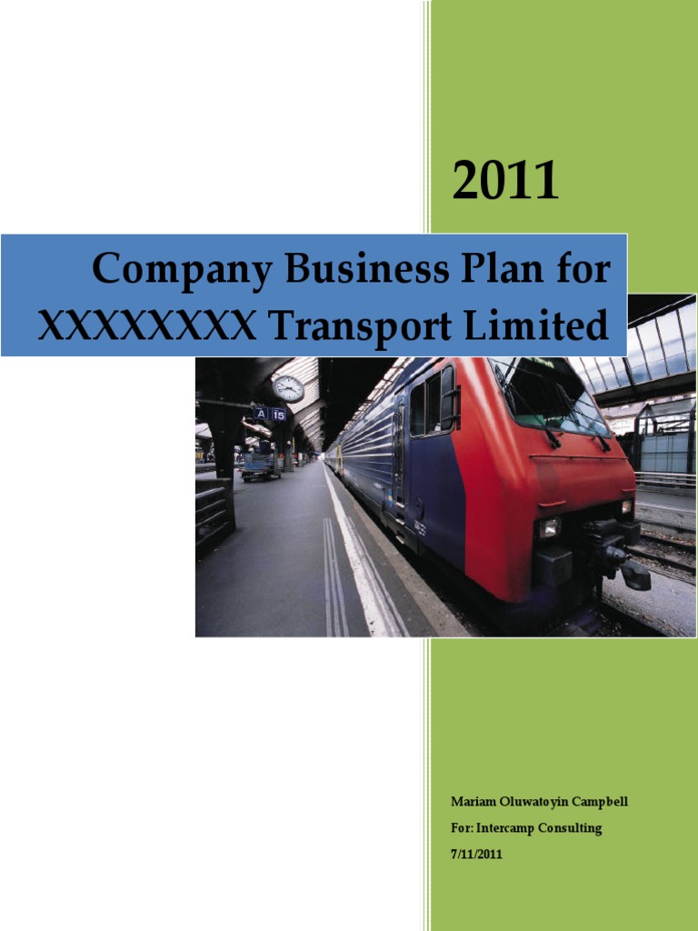 transport company business plan template free