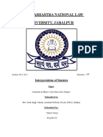 Dharmashastra National Law University, Jabalpur: Interpretation of Statutes