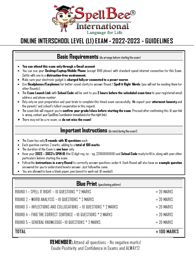 Online L1 Exam Guidelines (2022-2023) | PDF | Communication | Computing