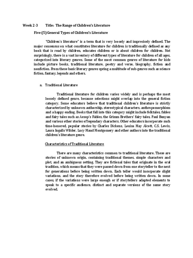 Example Of Children S Story