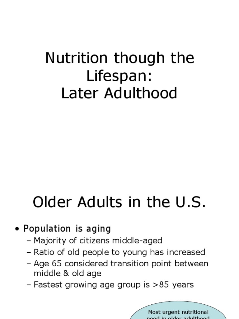 Nutrition for Healthy Aging in Adults | PDF | Ageing | Dietary Supplements
