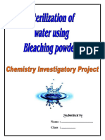 Sterilization of Water Using Bleaching P