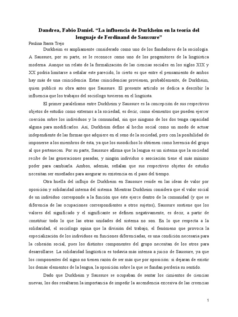 Ibarra trejo dandrea la influencia de durkheim pdf