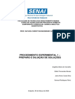 Procedimento Experimental 1 - Preparo e Diluição de Soluções-1