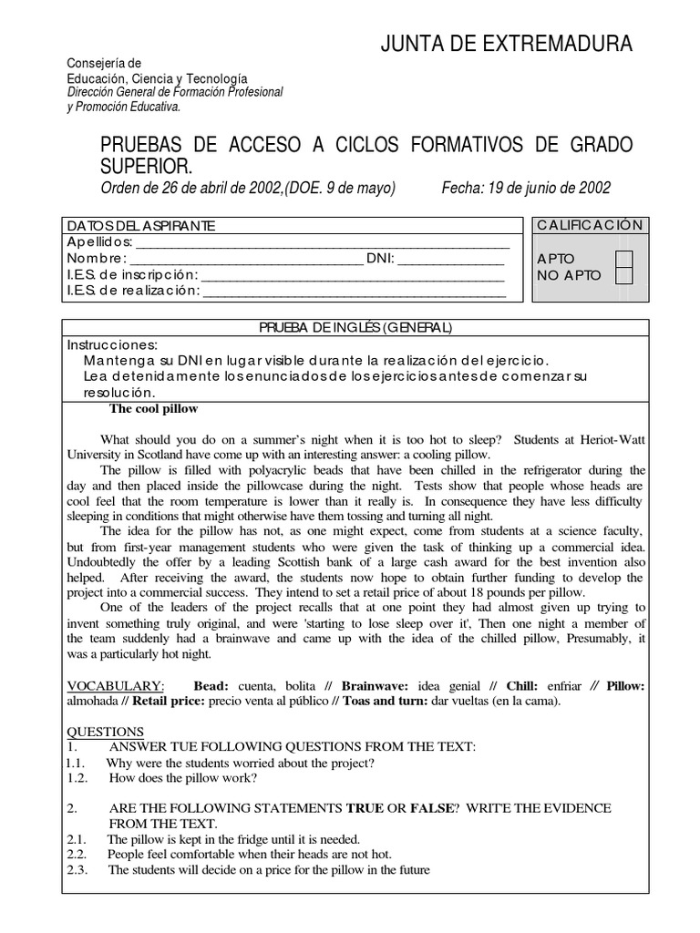 The Cooling Pillow An Innovative Student Invention to Combat Sleepless