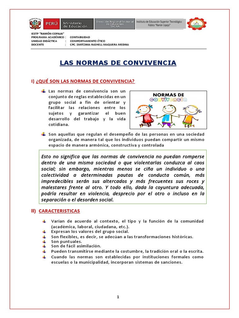 Normas de Convivencia en el Aula | PDF | Comportamiento | Salón de clases