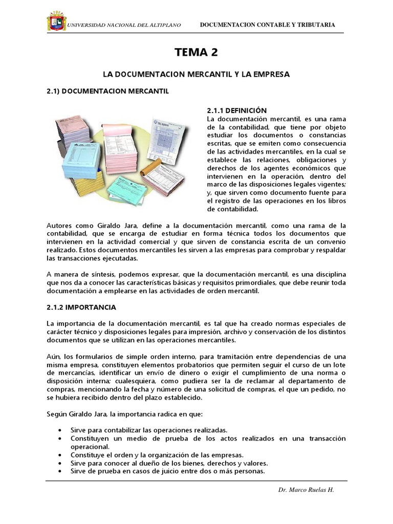 Tema 2: La Documentacion Mercantil Y La Empresa | PDF | Business ...