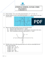 Podar Interantional School, Satara (Cbse) : Polynomials Worksheet #2