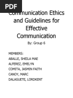 Communication Ethics and Guidelines For Effective Communication