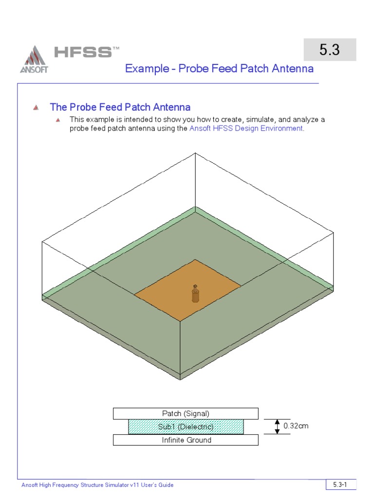 05 3 Hfss Antenna Probe Patch | PDF | Button (Computing) | Antenna (Radio)