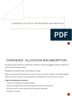 14 Allocation, Apportionment and Absorption of Overheads