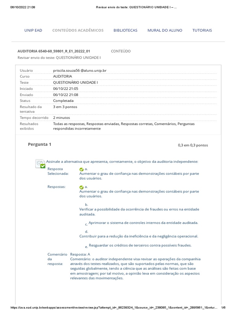 Objetivos e Princípios da Auditoria | PDF | Contabilidade | Relatório anual